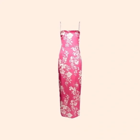 Reformation Frankie Silk Dress (Hothouse)